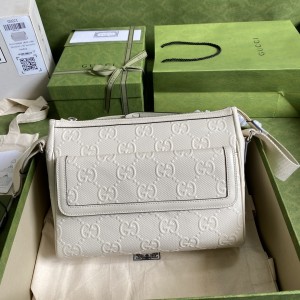 Gucci Handbags GG bag GG embossed messenger bag 658565 White Men's bag