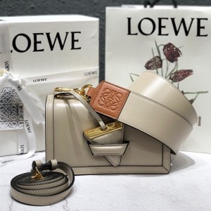 Loewe Barcelona mini bag in box calfskin Shoulderbag Light Gray 1027