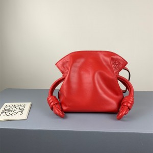 Loewe Mini Flamenco clutch in calfskin Shoulderbag Red 11045