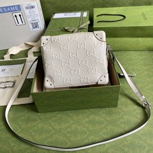 Gucci Handbags GG bag GG embossed shoulderbag Women's Bag 626363 White