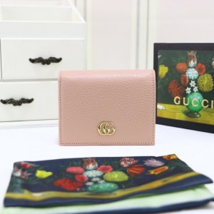 Gucci Wallet GG Pink Leather card case wallet Card holders 456126 