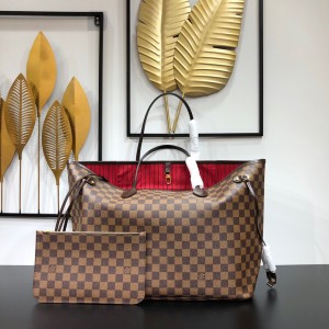 Louis Vuitton Neverfull GM Bag Damier Ebene LV Shopping bag Handbags N41357