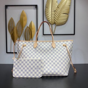 Louis Vuitton Neverfull GM Bag Damier Azur LV Shopping Bag Handbags N41360 