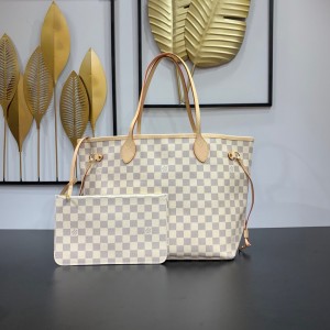 Louis Vuitton Neverfull MM Bag Damier Azur LV Shopping Bag Handbags N41361 
