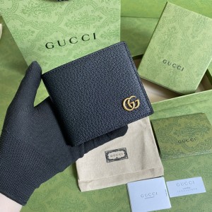 GG Wallet Men's Wallet GG Marmont card case wallet small wallet bi-fold wallet in black leather 428726