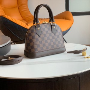 Louis Vuitton Alma BB Bag Damier Ebene LV Handbags Shoulderbag N41221