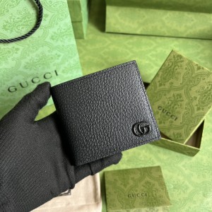 GG Wallet Men's Wallet GG Marmont card case wallet small wallet bi-fold walelt in black leather 428726