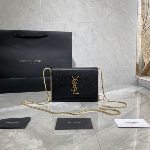 YSL Kate Box Mini Chain Box with Tassel in black leather 18cm 593122 black gold