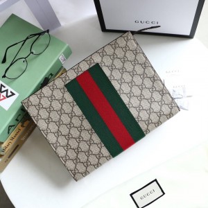 Gucci Handbags GG Supreme Web pouch Gucci Bag for Men 475316 Beige