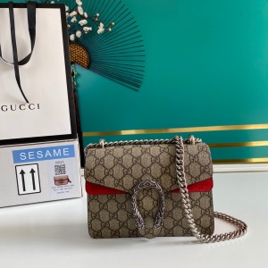 Gucci Handbags Women's Bag GG Dionysus bag GG Supreme Canvas mini bag 421970 Red