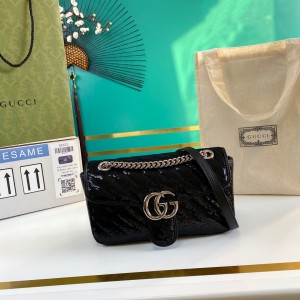 Gucci Handbags Women's Bag GG bag GG Marmont small sequin shoulder bag 443497 Black