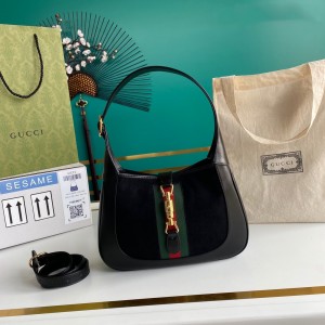 Gucci Handbags Women's bag GG bag Jackie 1961 small shoulder bag 636706 636709 Black