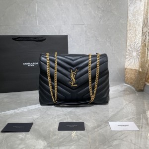 YSL Loulou Medium in Matelasse“Y”Leather Chain bag 32CM 487216 574946 Black gold