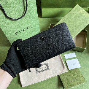 GG Wallet Women's Wallet GG Marmont zip around wallet in black leather 456117