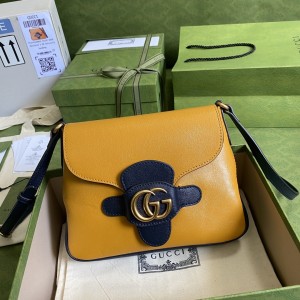 Gucci handbags Women's bag GG bag Small messenger bag with Double G 648934 Yellow and blue