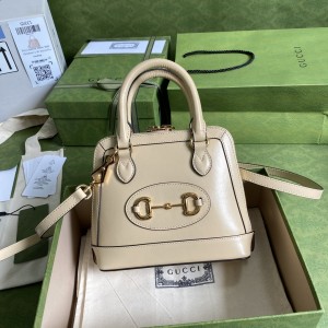 Gucci Handbags Gucci Horsebit 1955 mini top handle bag Shoulderbag 640716 Beige