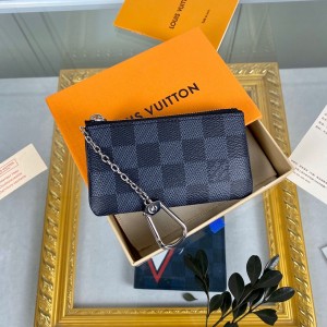 Louis Vuitton Key Pouch Damier Graphite LV Key Case N62651