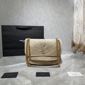 YSL Niki Medium in Camel Suede Leather Chain bag 4988940 6331580 Gold