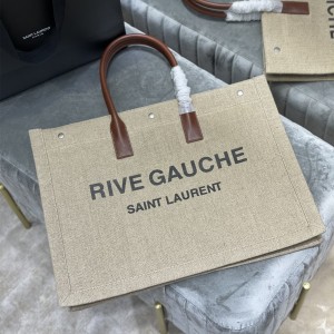 YSL Rive Gauche Tote Bag In Felt and Leather Handbag 48cm 509415 Grey