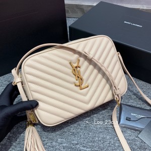 YSL Lou Camera Bag in quilted Leather shoulderbag 23cm 520534 612544 Gold