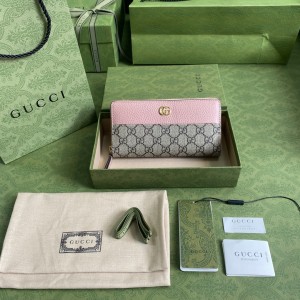 Gucci Wallet GG Marmont zip around wallet Long wallet Zippy wallet 456117 pink