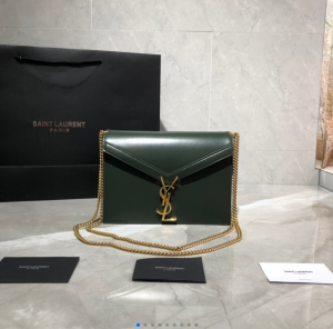 YSL Cassandra Monogram Clasp Bag In Smooth Leather Chain bag 22cm 532750 Green