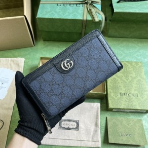 GG Wallet Men's Wallet GG Ophidia wallet zip around wallet long wallet Blue and Dark blue 706844