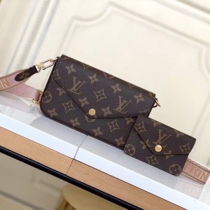 Louis Vuitton Felicie Pochette Strap & Go Bag LV Handbags Shoulderbag M80091 Pink