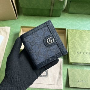 GG Wallet Men's Wallet GG Ophidia wallet short wallet card holder in Blue and dark blue 732016