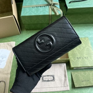 GG Wallet Women's Wallet GG Blondie long wallet in black leather 760302