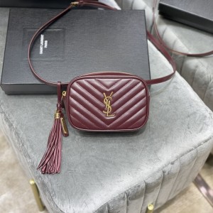 YSL Lou Belt Bag in Quilted Leather Waist bag Shoulder bag Wine LEATHER TASSEL 534817