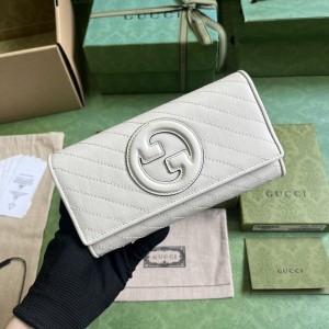 GG Wallet Women's Wallet GG Blondie long wallet card holder in white leather 760302