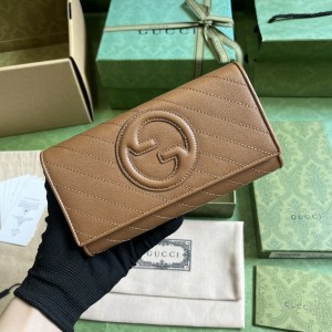 GG Wallet Women's Wallet GG Blondie long wallet card holder in camel leather 760302