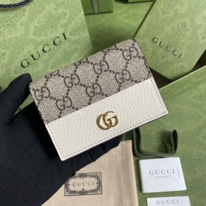 Gucci Wallet GG Marmont card case wallet small Card holder 658610 White