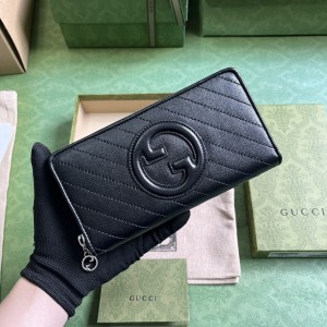 GG Wallet Women's Wallet GG Blondie zip around wallet Long wallet card case in black leather 760312