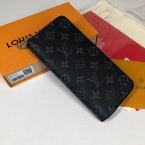 Louis Vuitton Zippy Wallet Vertical Monogram Eclipse Canvas LV Wallets Long wallet M62295