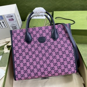 Gucci Handbags Women's Bag GG bag GG small tote bag canvas Multicolor 659983 Pink 