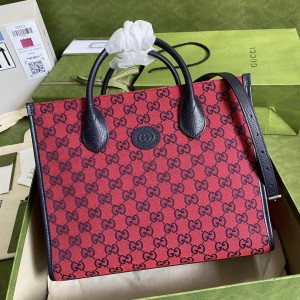 Gucci Handbags Women's Bag GG bag GG small tote bag canvas Multicolor 659983 Red 