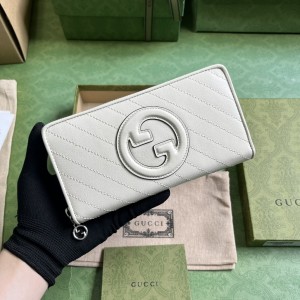 GG Wallet Women's Wallet GG Blondie zip around wallet Long wallet card case in white leather 760312
