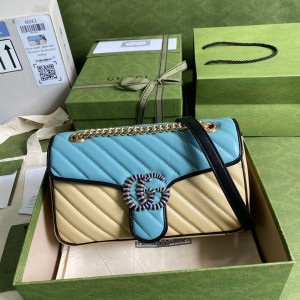 Gucci Handbags Women's Bag GG bag Online Exclusive GG Marmont small bag 443497 Multicolor