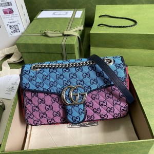 Gucci Handbags Women's Bag GG bag GG Marmont Multicolor small shoulder bag 443497-2