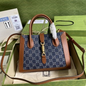 Gucci Handbags Women's Bag GG bag Jackie 1961 medium tote bag 649016 Denim