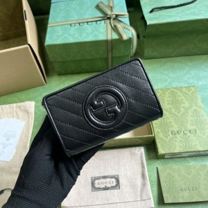 GG Wallet Women's Wallet GG Blondie wallet small wallet card case in black leather 760336