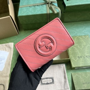 GG Wallet Women's Wallet GG Blondie wallet small wallet card case in pink leather 760336