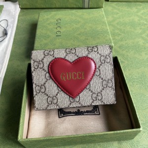 Gucci wallets GG card holder GG canvas with heart card case wallet 648848