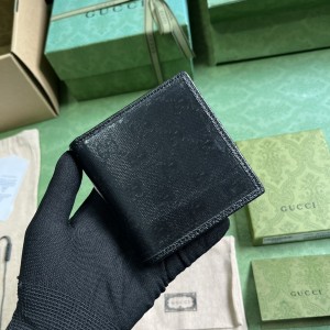 GG Wallet Men's Wallet GG Crystal bi-fold wallet in black GG crystal canvas 760320