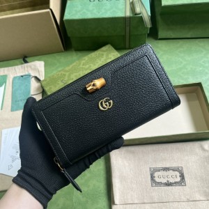 GG Wallet Women's Wallet GG Diana Continental wallet in black leather 658634