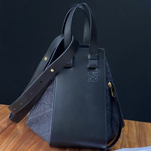 Loewe Small Hammock bag in Anagram jacquard and calfskin Shoulderbag 247 A538S35X29 Black