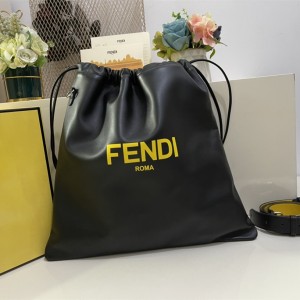 FENDI Pack Pouch Black nappa leather bag bucket bag 3388M83 