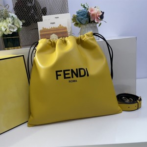 FENDI Pack Pouch Yellow nappa leather bag bucket bag 3388M83